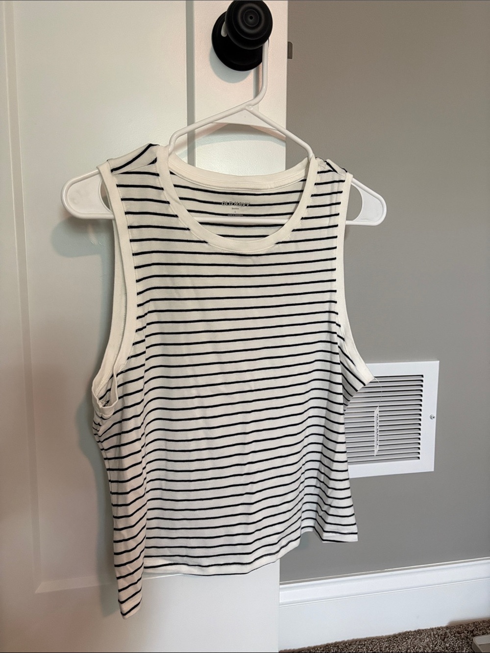 Old Navy Striped White and Black Tank Top